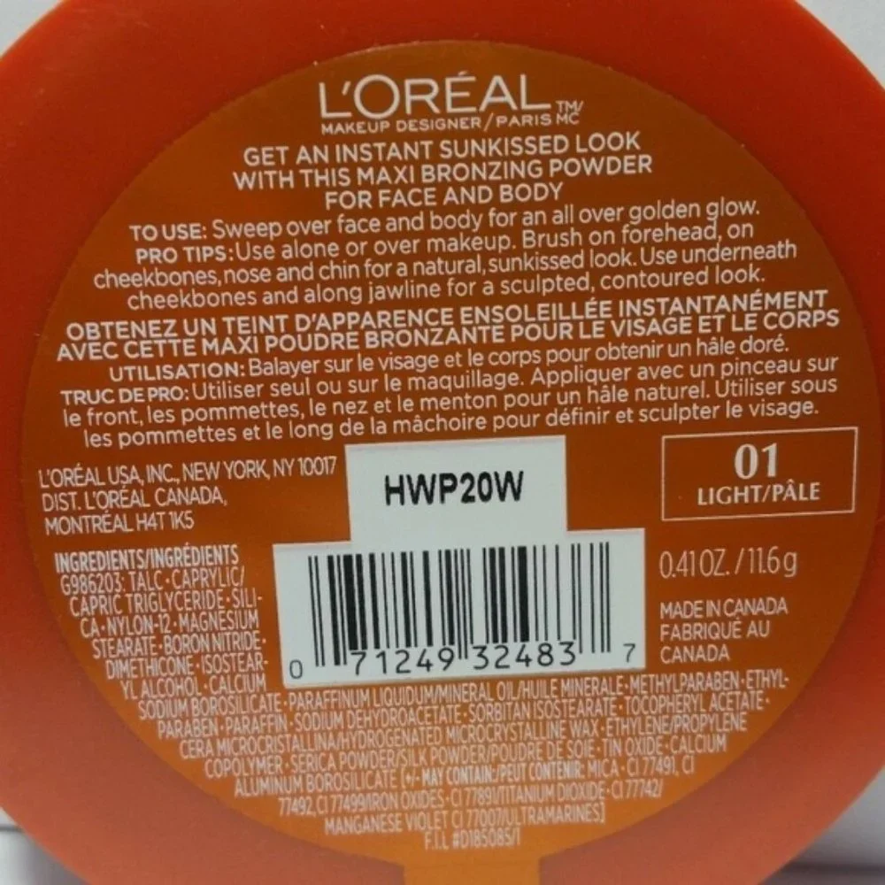 L'oreal Glam Bronze Bronzer Face & Body Light